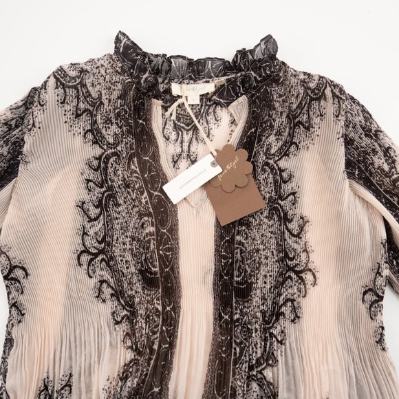 NEW ANTHROPOLOGIE Forever That Girl sheer pleated blouse size S - Picture 9 of 13